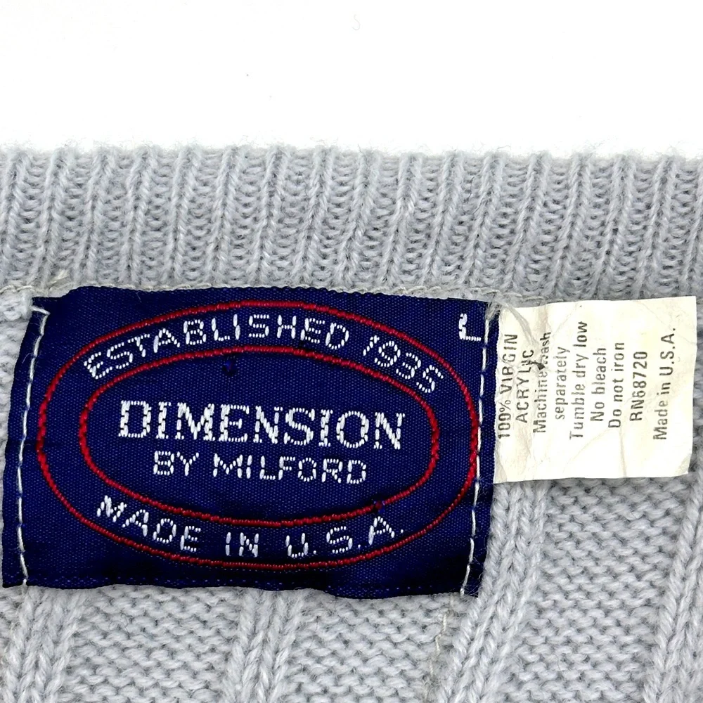 Vintage‎ Dimensions by Milford Sweater Vest Mens Cream size large Made In USA